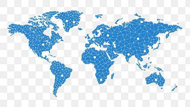 World map showing Veinas global presence